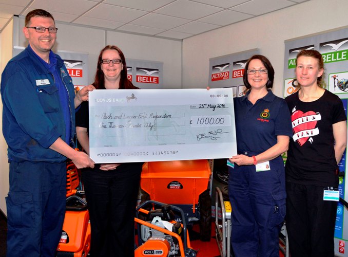 ALTRAD Belle raises £1000 for Flash and Longnor Community First Responders